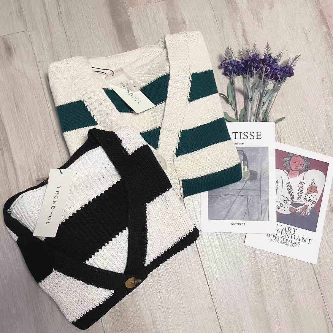 TRENDYOL STRIPED KNITWEAR CARDIGAN