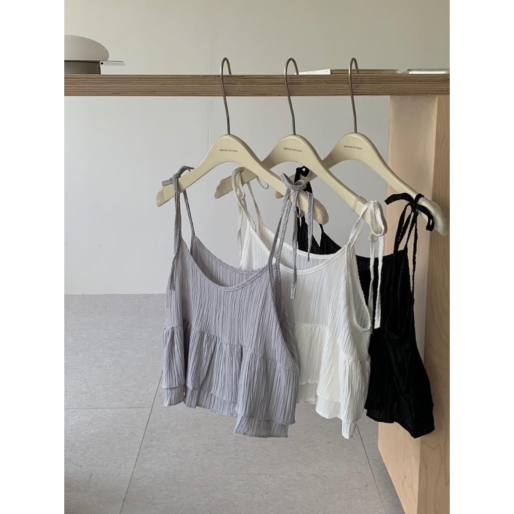 A28 一塊小蛋糕！波紋肩綁帶背心 #8508