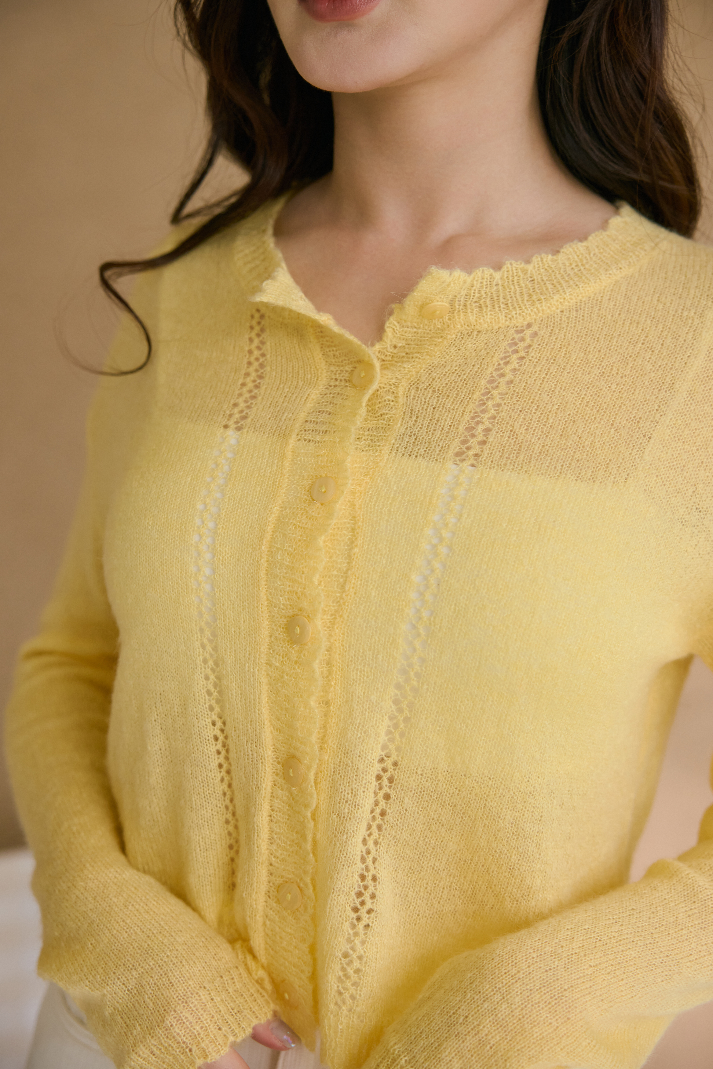 簡約針織上衣（檸檬黃）