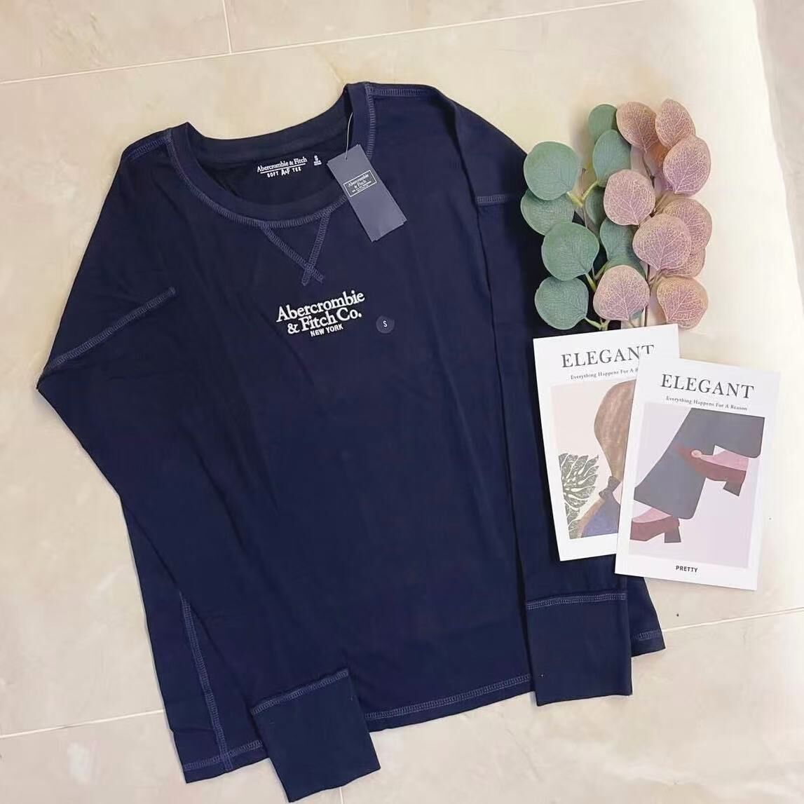 ABERCROMBIE & FITCH LOGO LS TEE