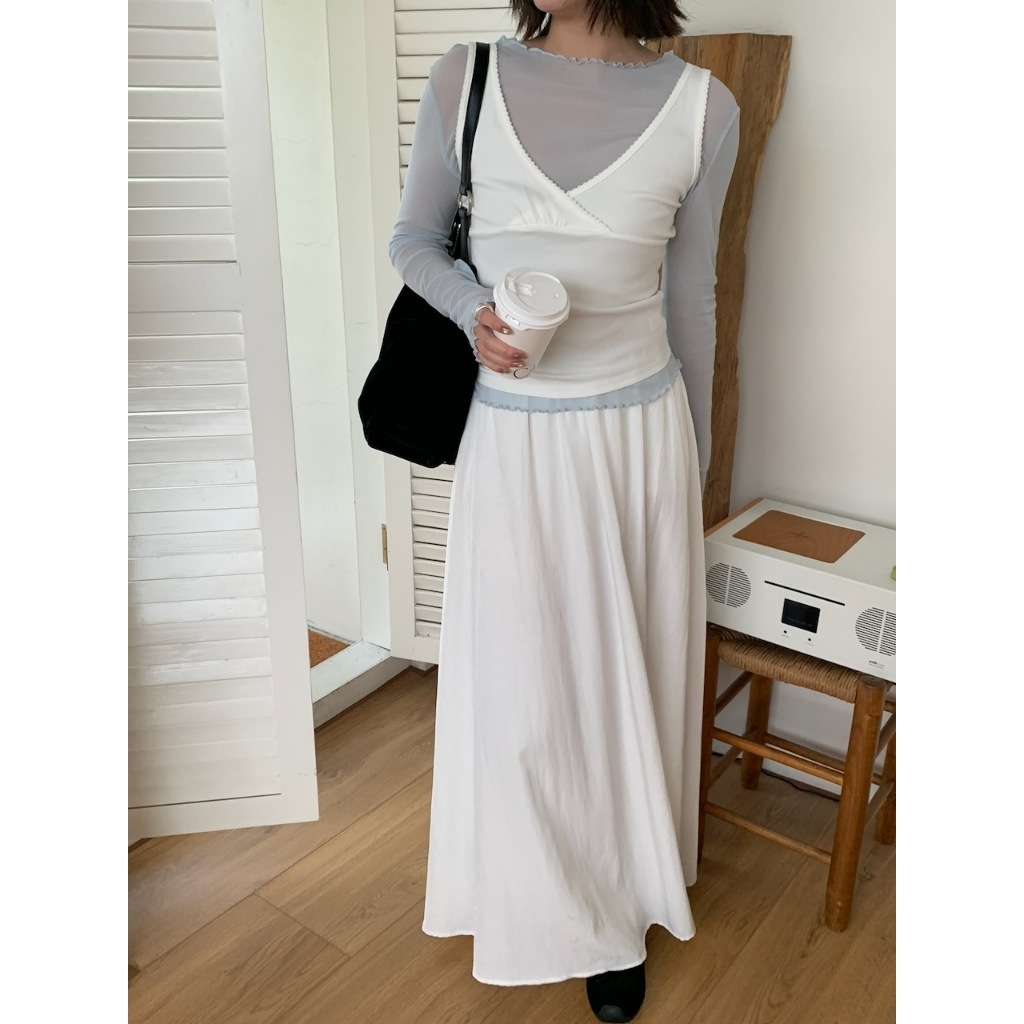 A16 春天就是要當小仙女！漂亮白裙 #4524