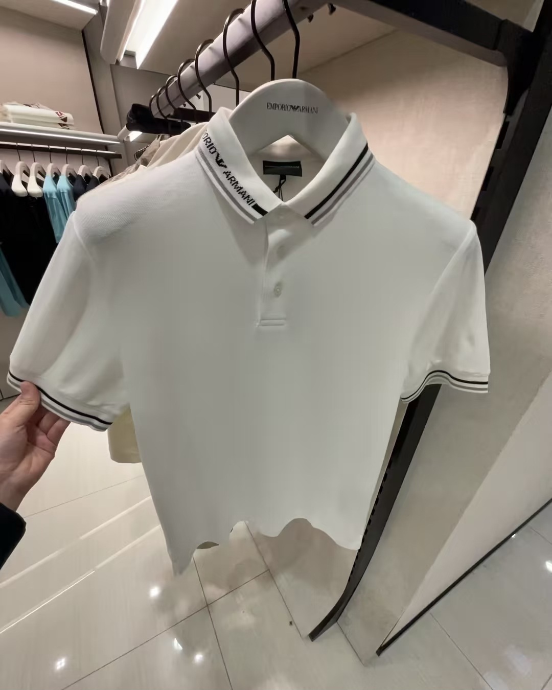 Armani 領口logo 男款 Polo