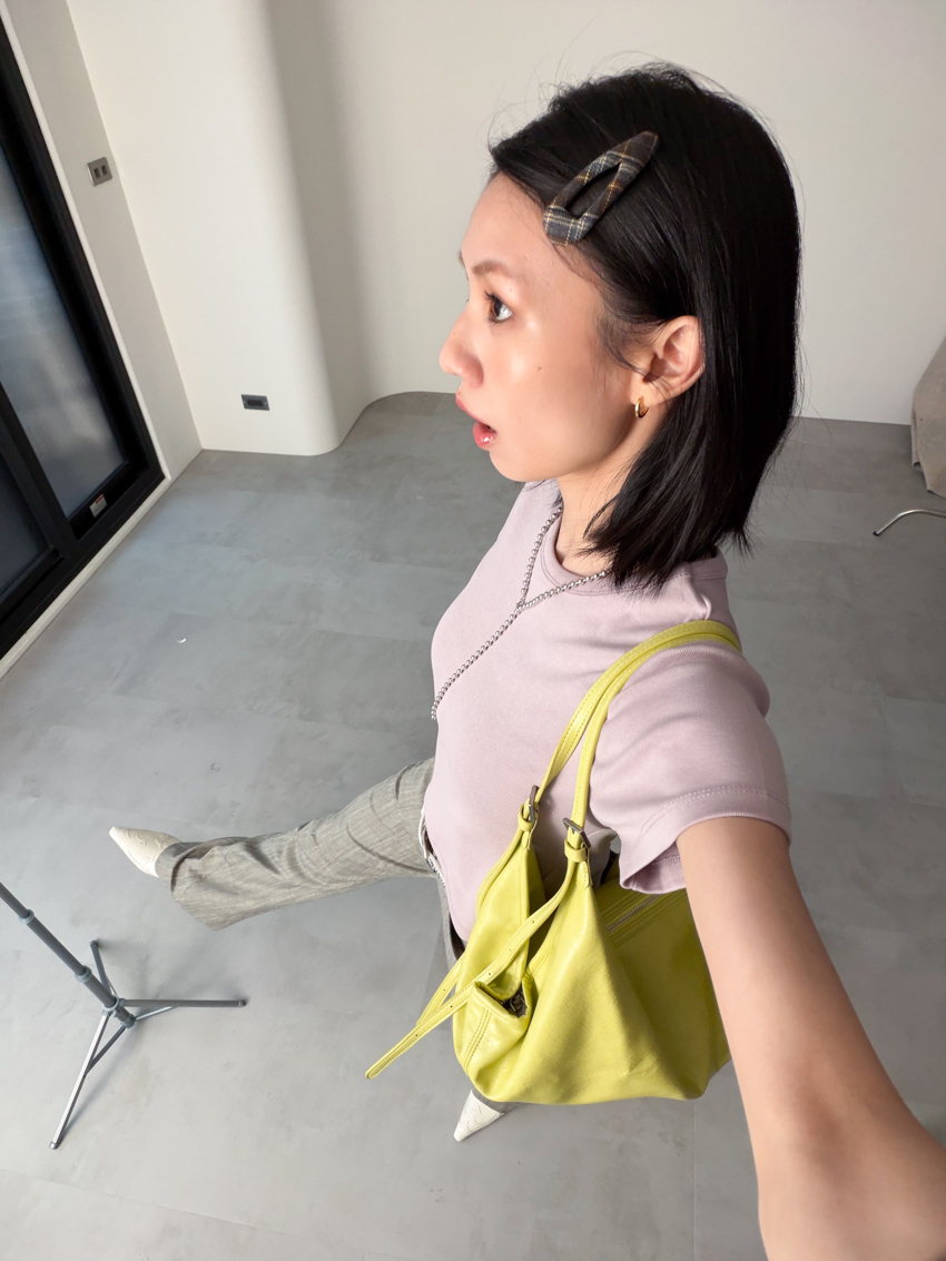 plaid patchwork hair clip