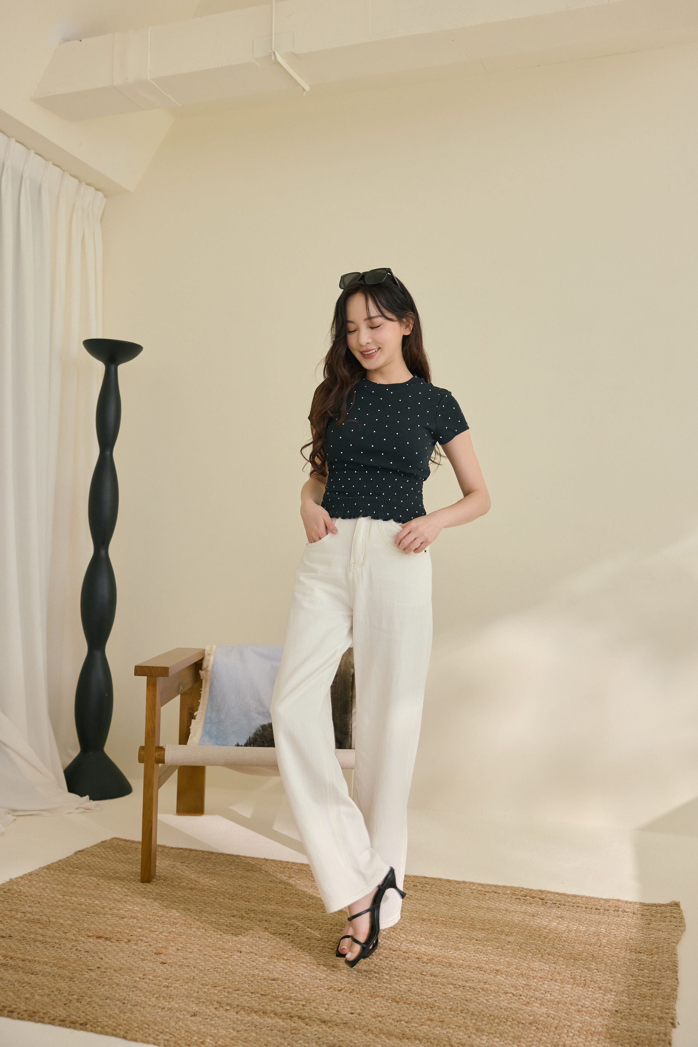 4EVER經典直筒牛仔褲（白）