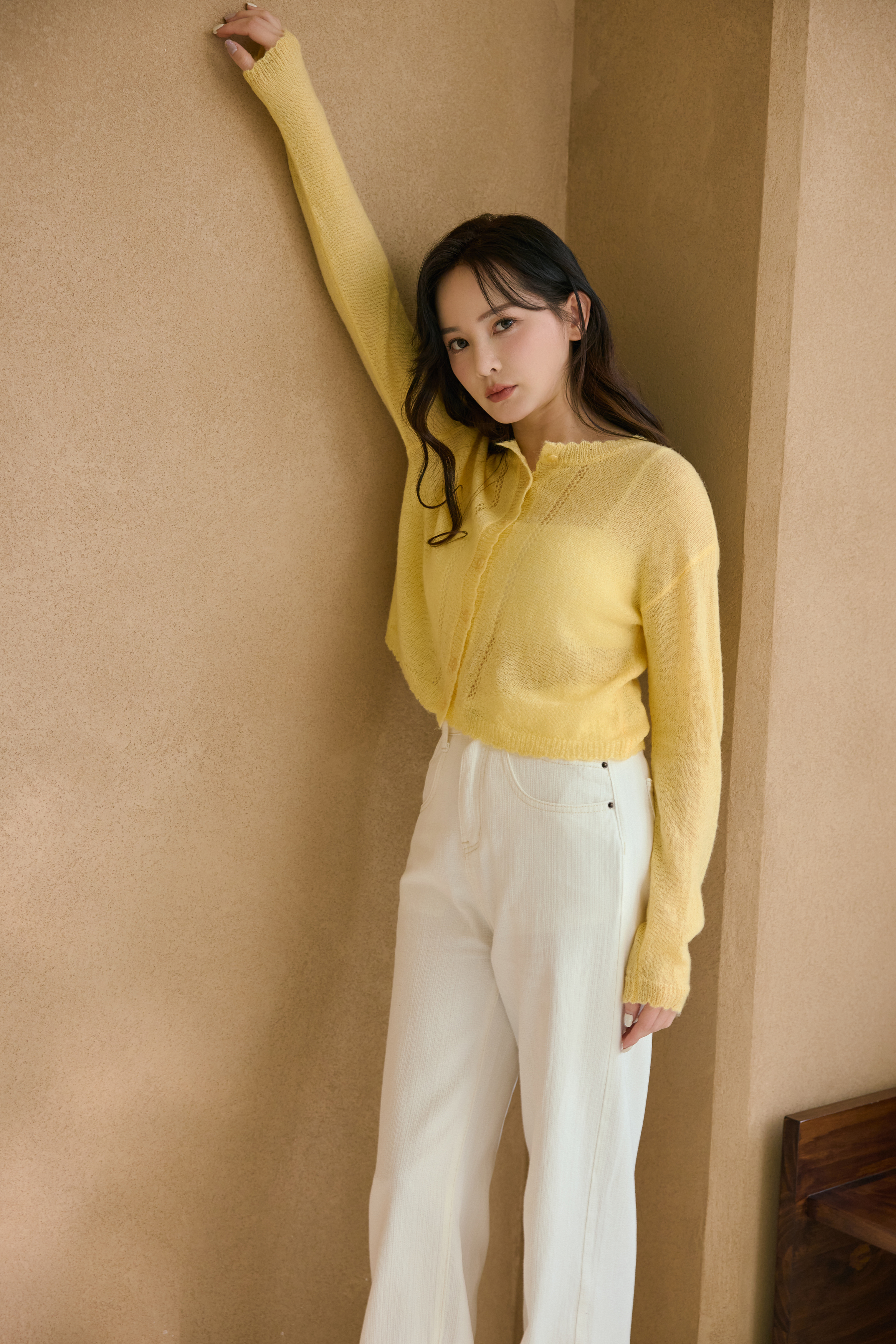 簡約針織上衣（檸檬黃）