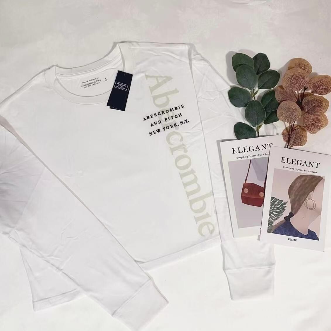 ABERCROMBIE & FITCH LOGO LS TEE