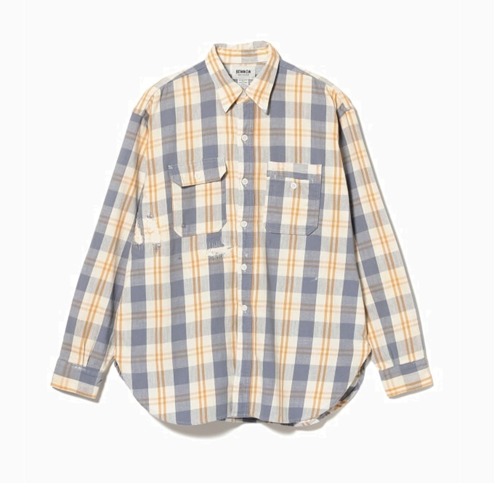 BOWWOW 2026 UNIQUE POCKET CHECKED FLANNEL SHIRT AGED - PRE ORDER ITEM (預訂中)