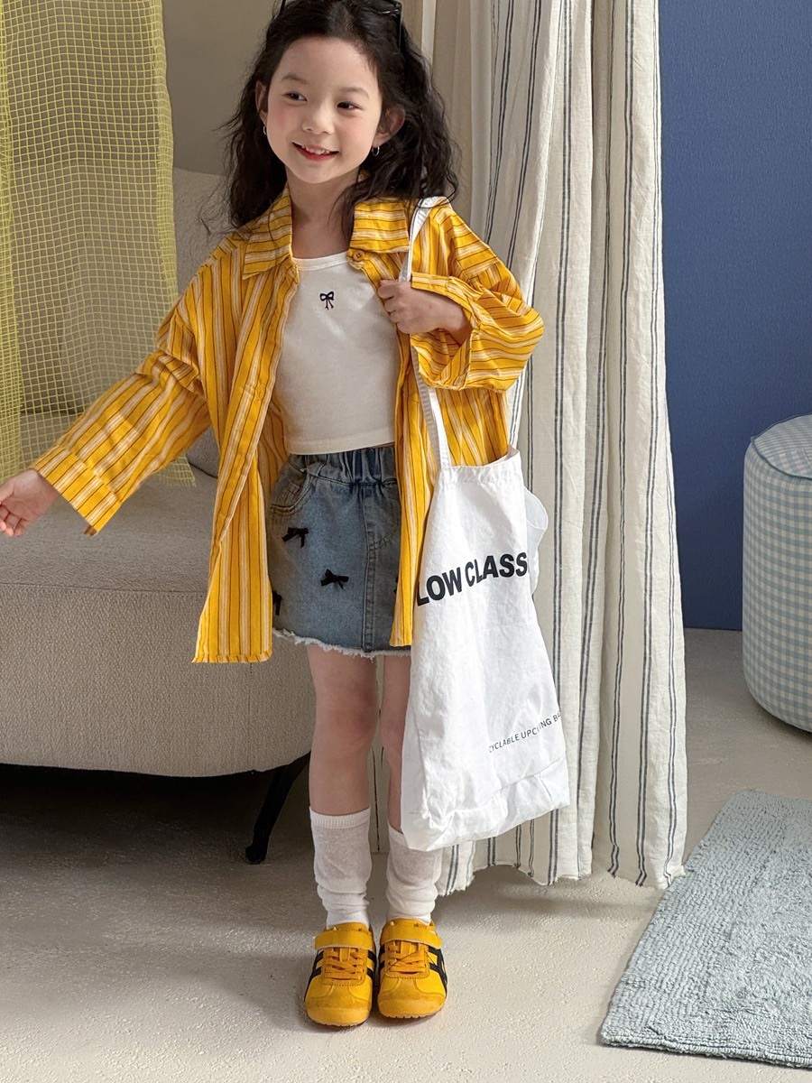 慵懶加分黃色條紋上衣