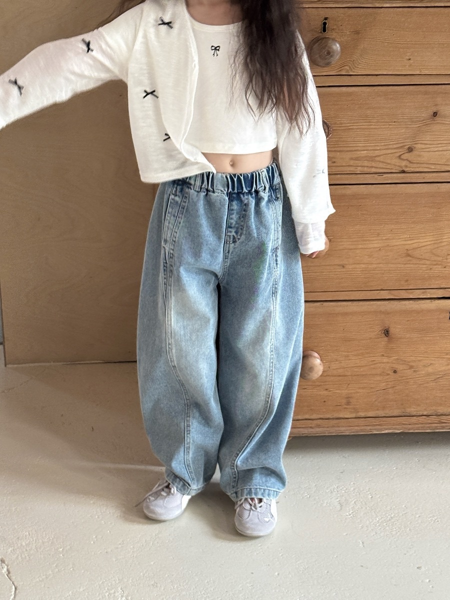 男女寶都要牛仔彎刀褲