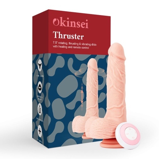 Okinsei Thruster 旋轉伸縮加熱仿真陽具 17cm