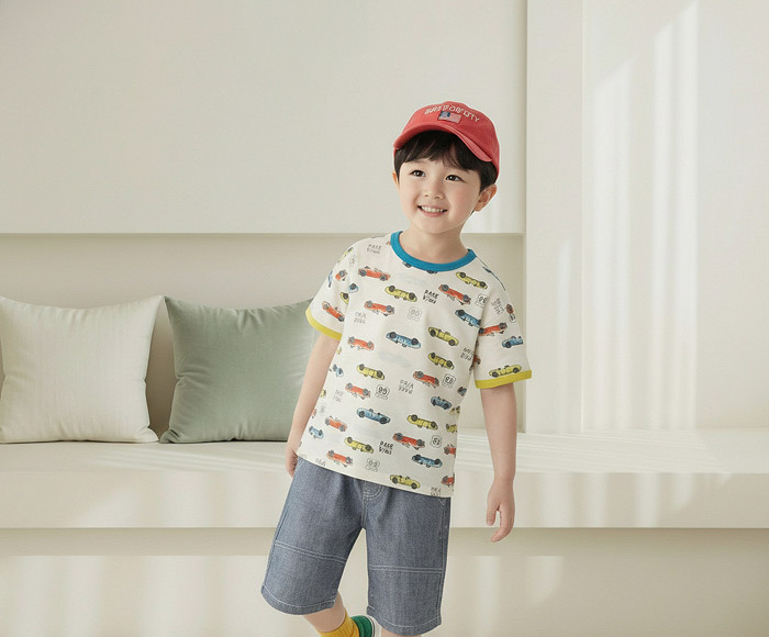 正韓夏Orangemom 兩色車車涼爽上衣