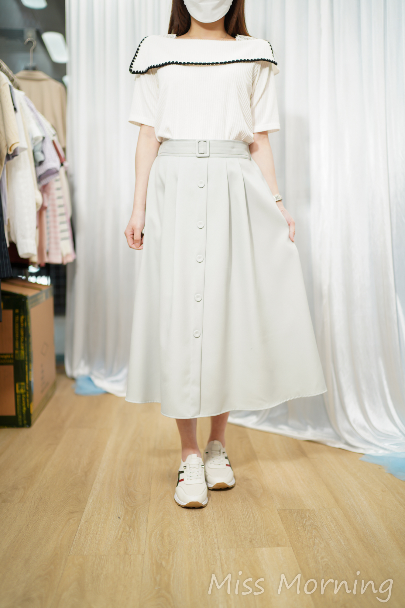 靚cut 假腰帶傘裙(34110)