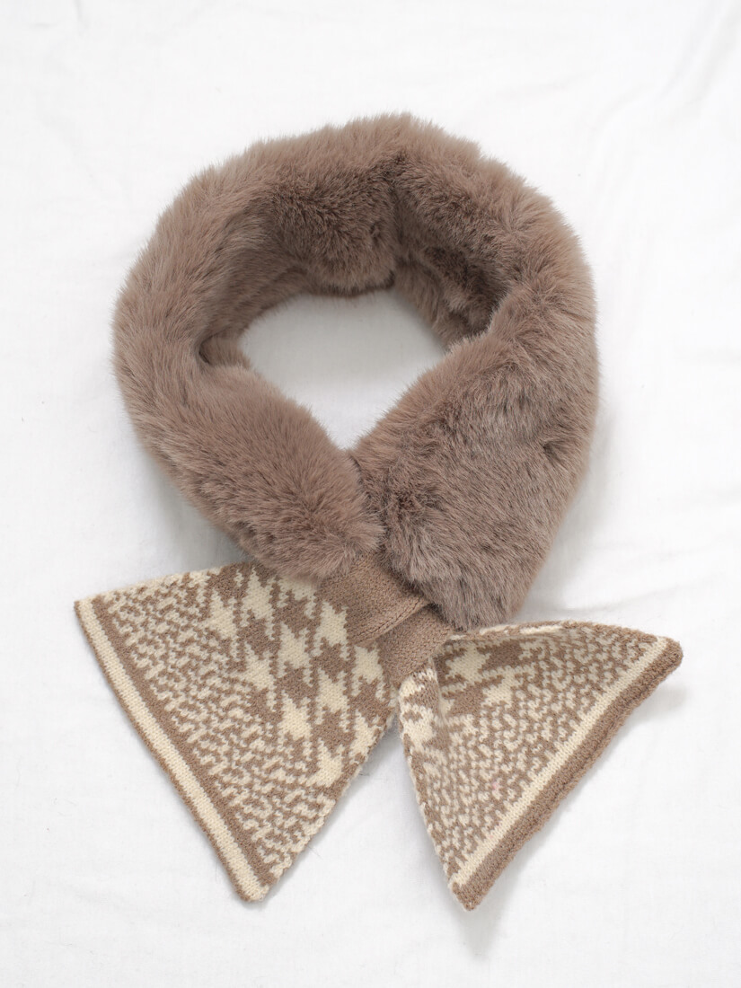 千鳥格暖毛圍脖(3色)