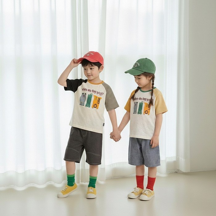 正韓夏Orangemom 兩色倒立動物上衣