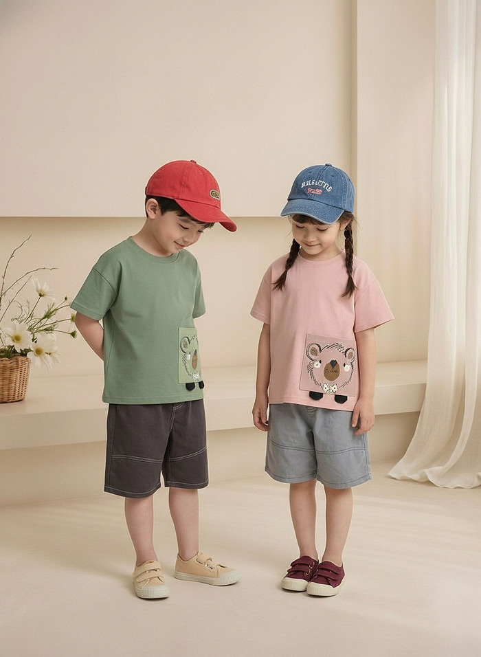 正韓夏Orangemom 兩色口袋熊上衣