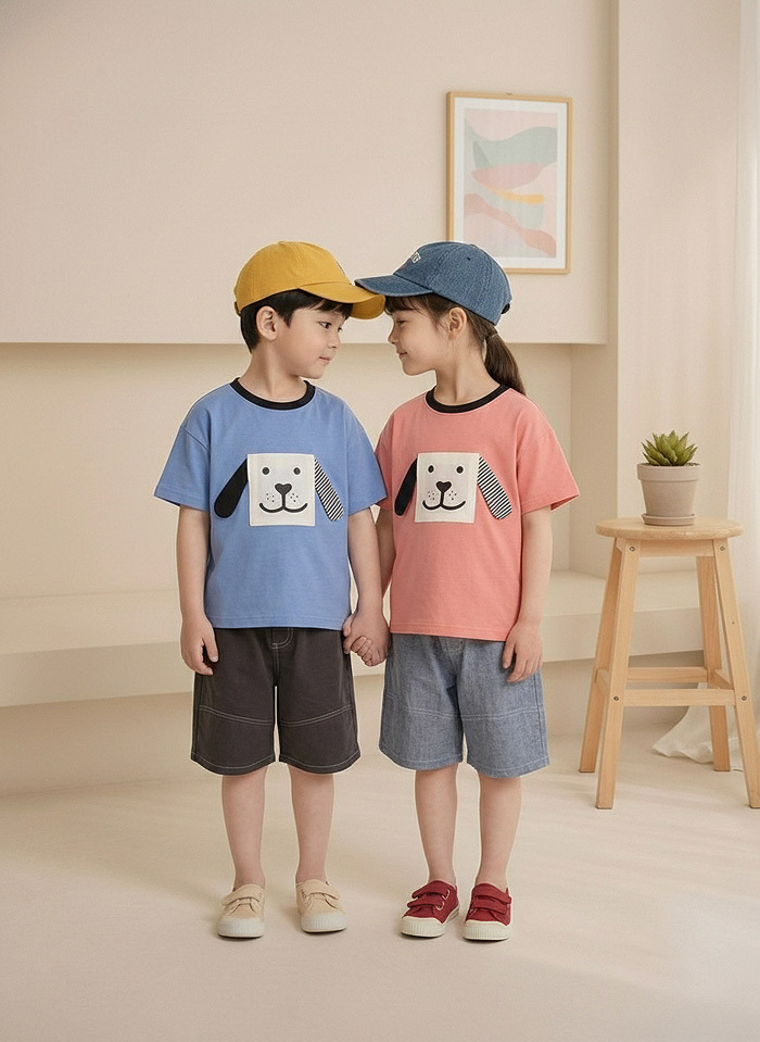 正韓夏Orangemom 兩色大耳狗狗上衣