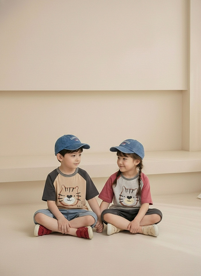 正韓夏Orangemom 兩色拼袖老虎上衣