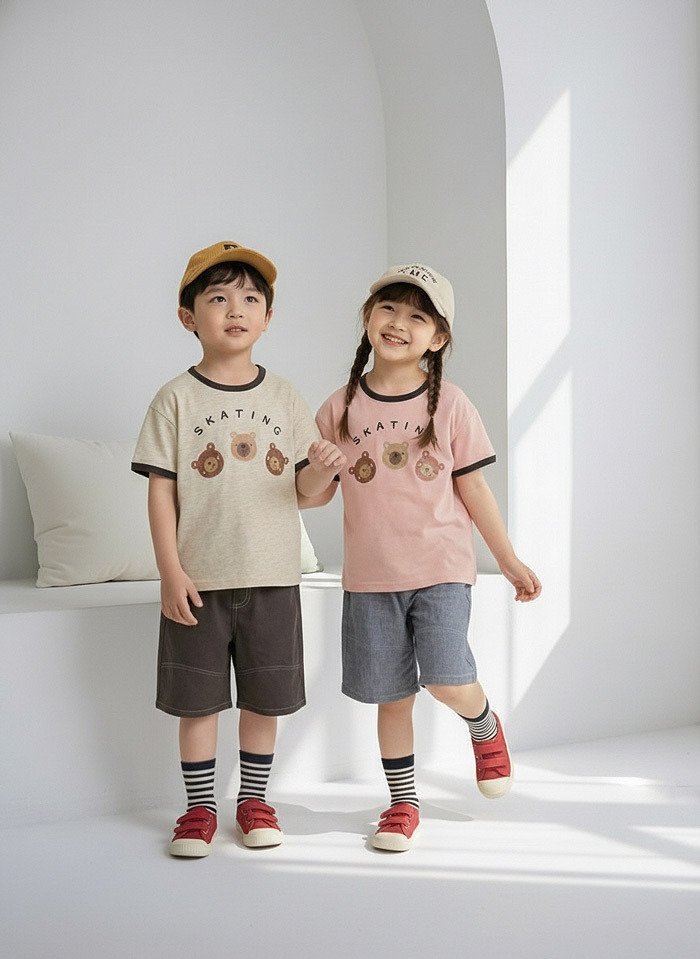 正韓夏Orangemom 兩色可愛熊熊上衣