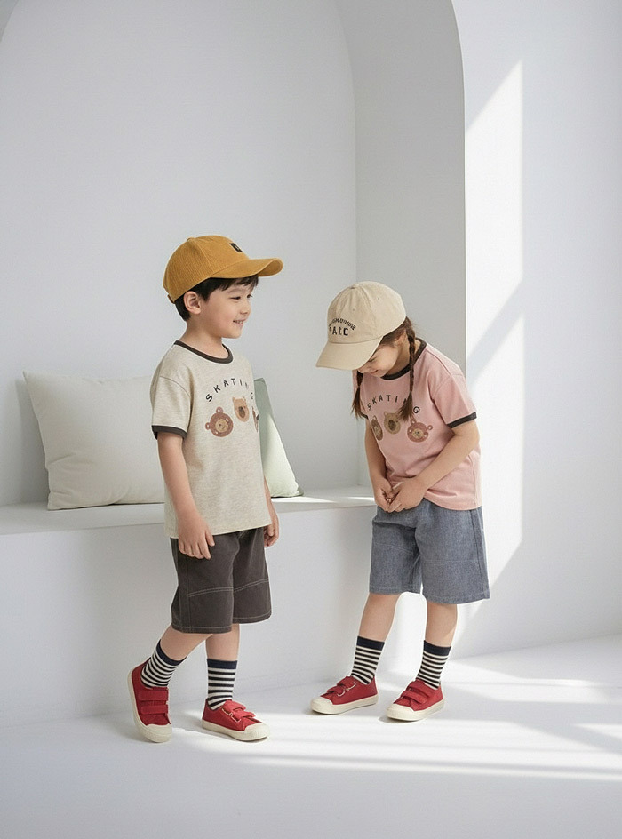 正韓夏Orangemom 兩色可愛熊熊上衣