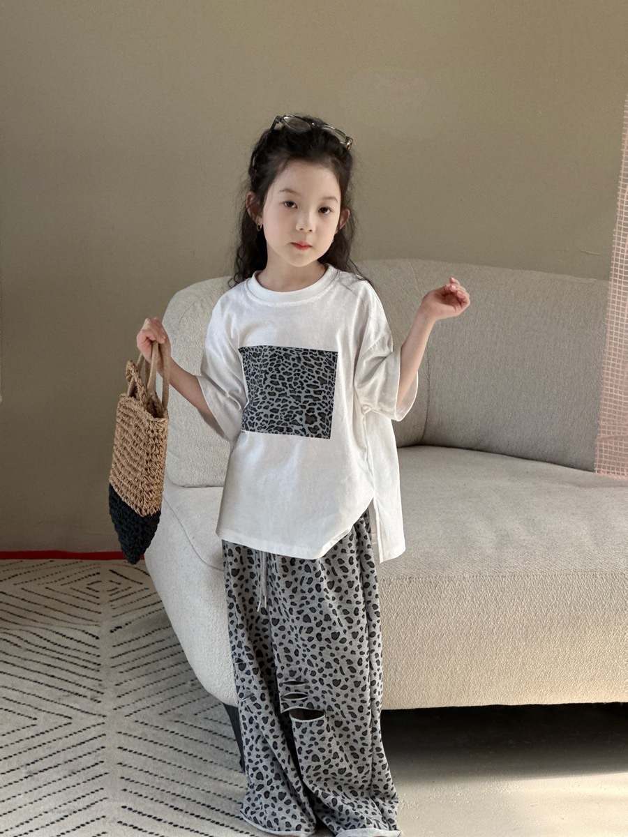 復古寬鬆豹紋上衣