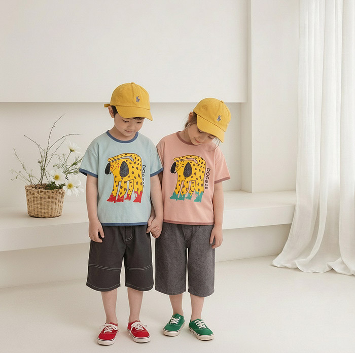 正韓夏Orangemom 兩色豹紋狗狗上衣