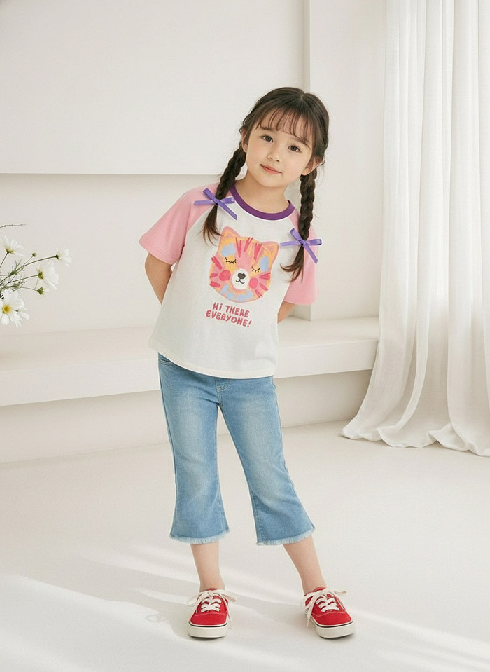 正韓夏Orangemom  三色不修邊喇叭褲