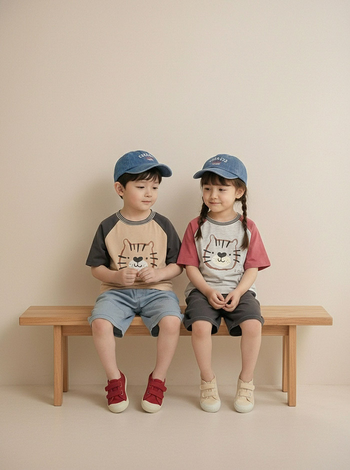 正韓夏Orangemom 兩色縫線牛仔短褲