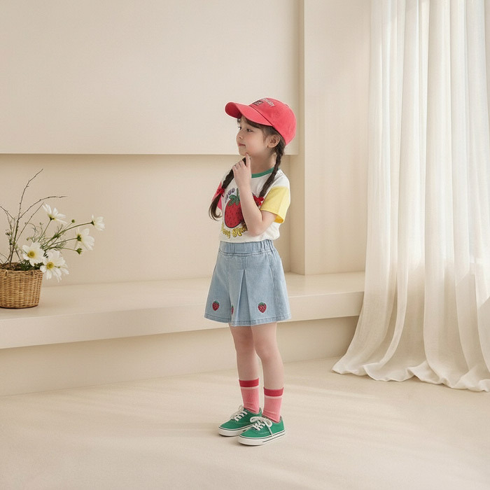 正韓夏Orangemom 兩色繽紛草莓上衣