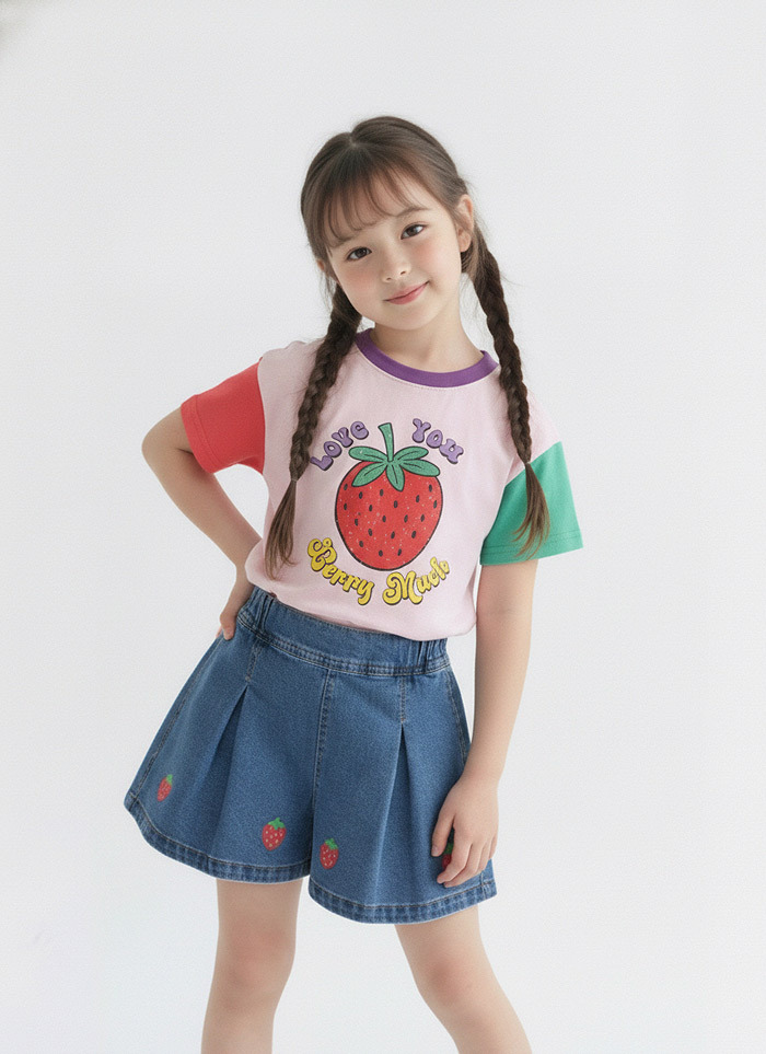 正韓夏Orangemom 兩色繽紛草莓上衣