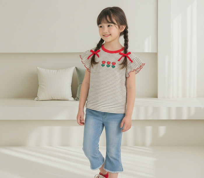 正韓夏Orangemom 兩色鬱金香條紋上衣