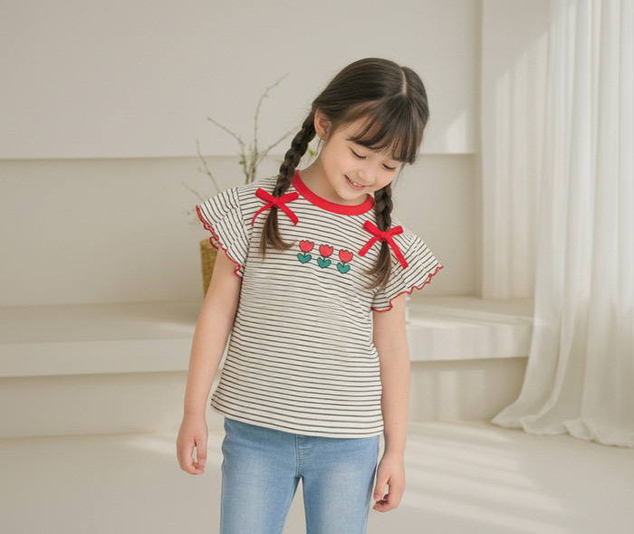 正韓夏Orangemom 兩色鬱金香條紋上衣