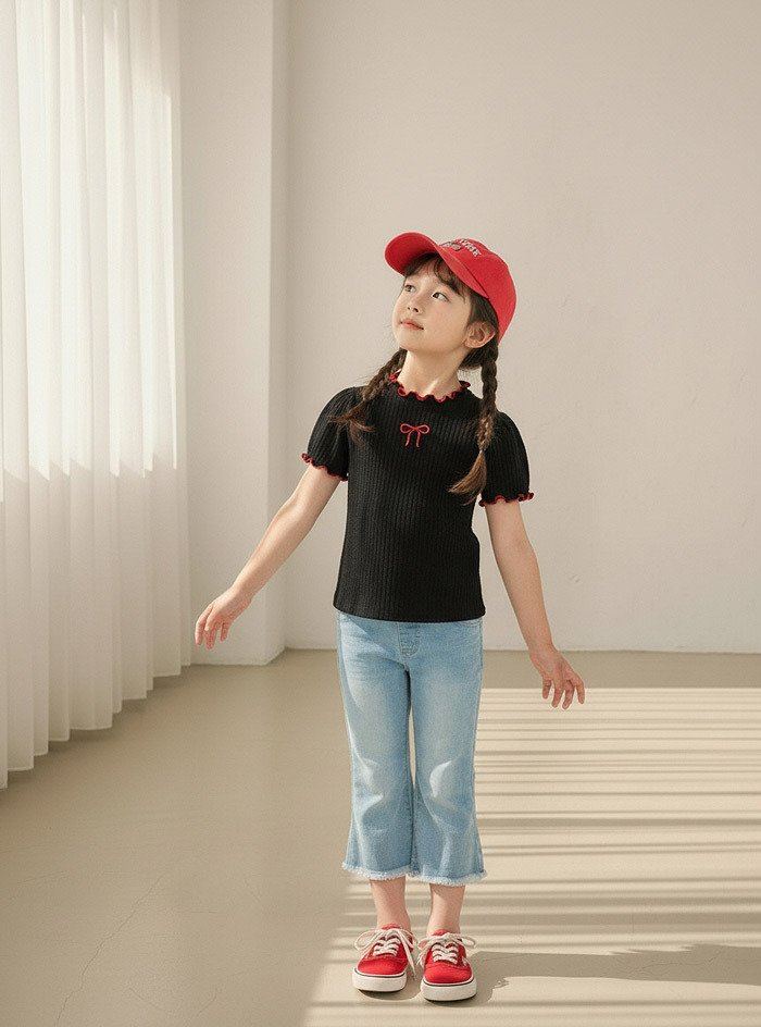 正韓夏Orangemom 四色捲邊蝴蝶結上衣