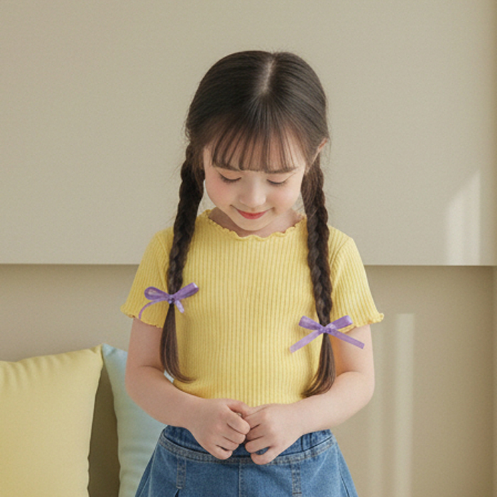 正韓夏Orangemom 七色捲邊木耳上衣