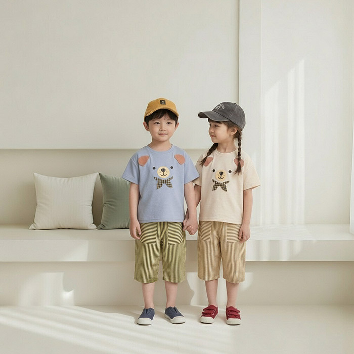 正韓夏Orangemom 三色日常條紋褲