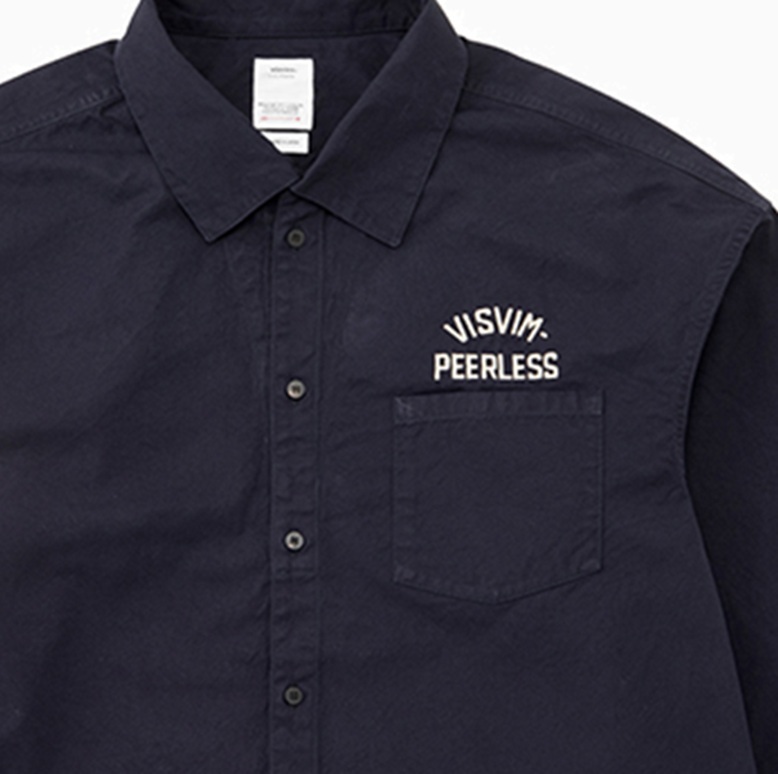 LAST PCS: VISVIM PALMER SHIRT L/S PEERLESS - NAVY SIZE 4 PRE ORDER ITEM (預訂中)