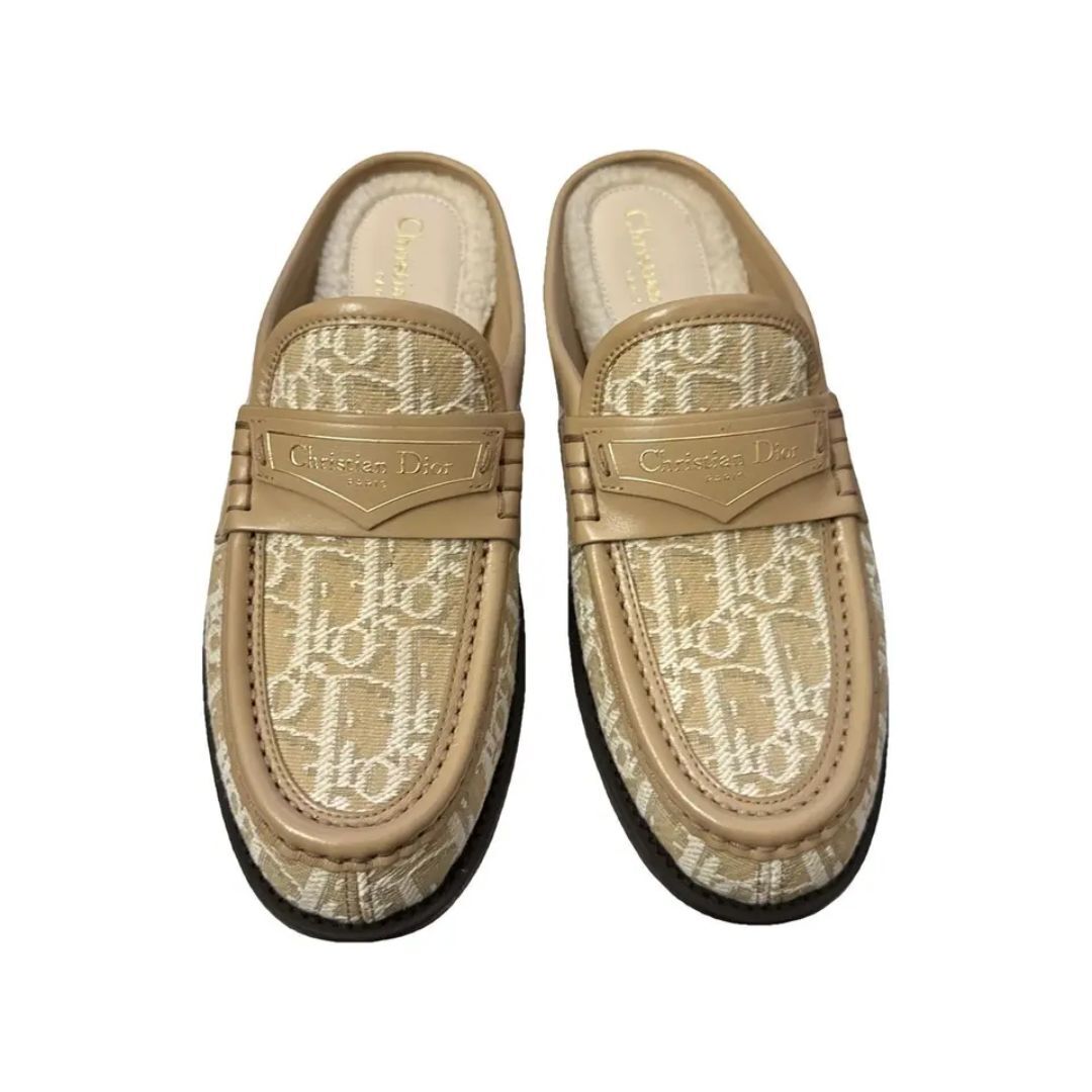 1DA0313-098 [DIOR] Logo Jacquard Slip-On Sandals in White #KDB972OLF15T375 (BR)