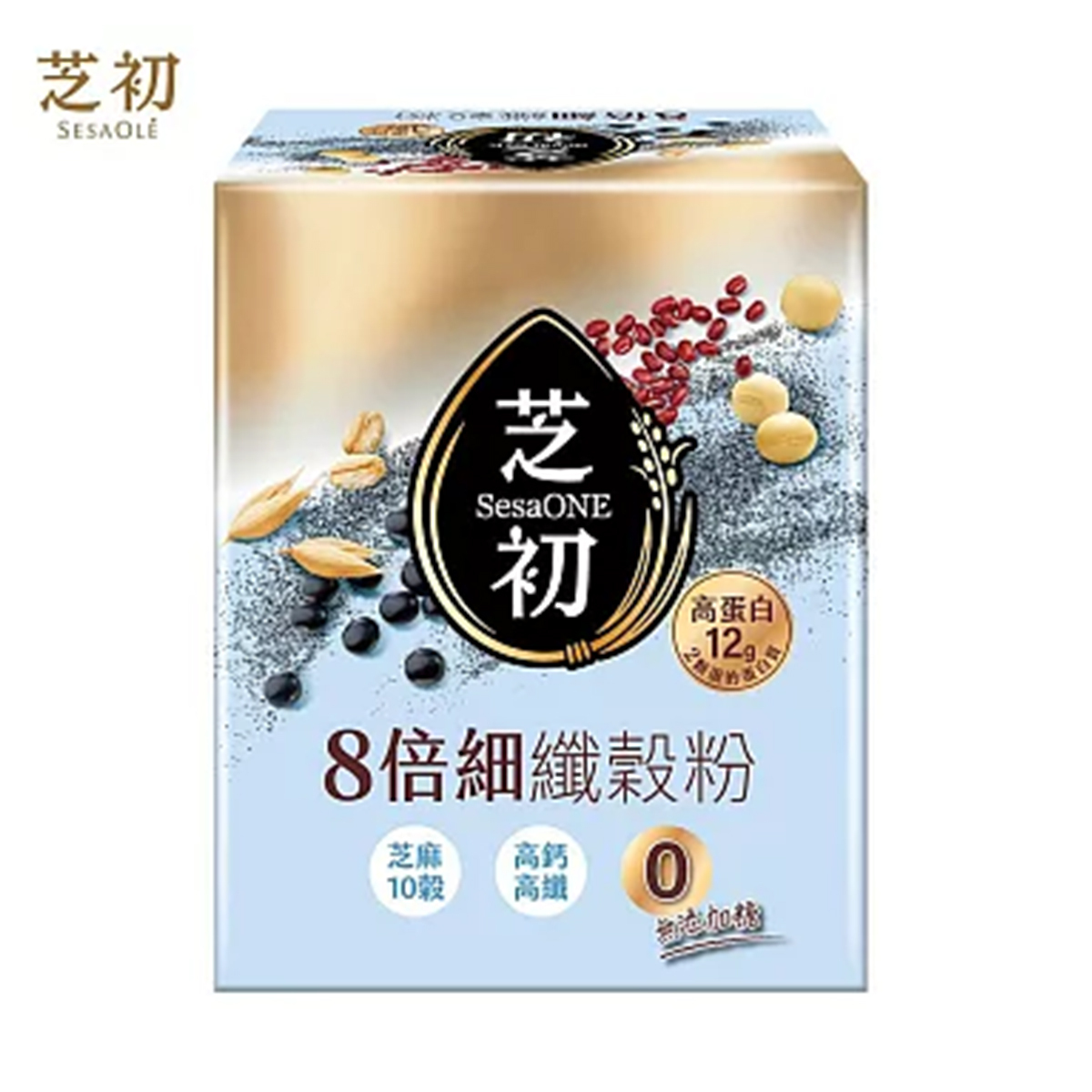 芝初 8倍細高蛋白纖穀粉 芝麻十穀(奶素) 無糖 10包/盒