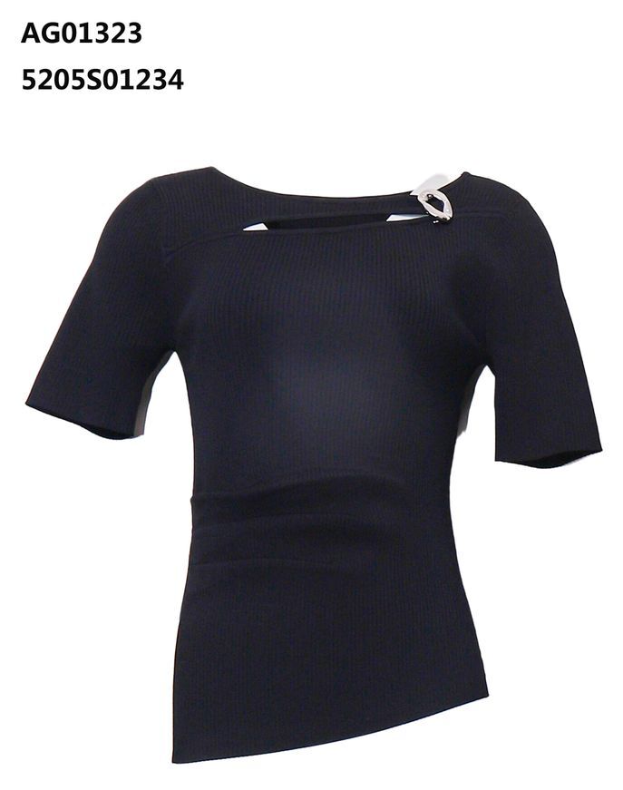 A41 ANOTHER ONE 針織短款上衣(連扣針)- 黑色｜5205S01234