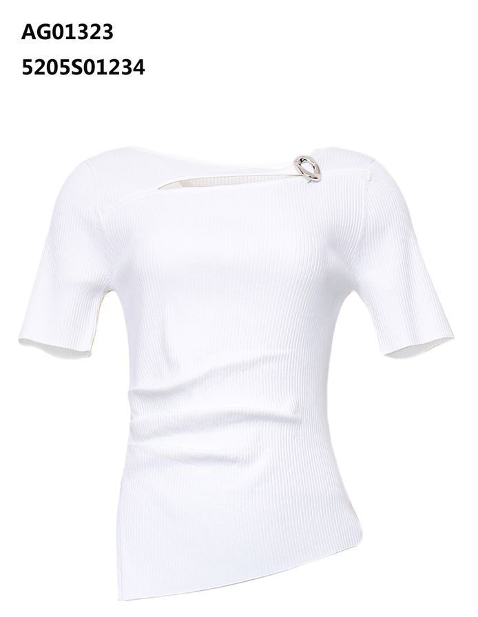 A42 ANOTHER ONE 針織短款上衣(連扣針)- 月光色｜5205S01234