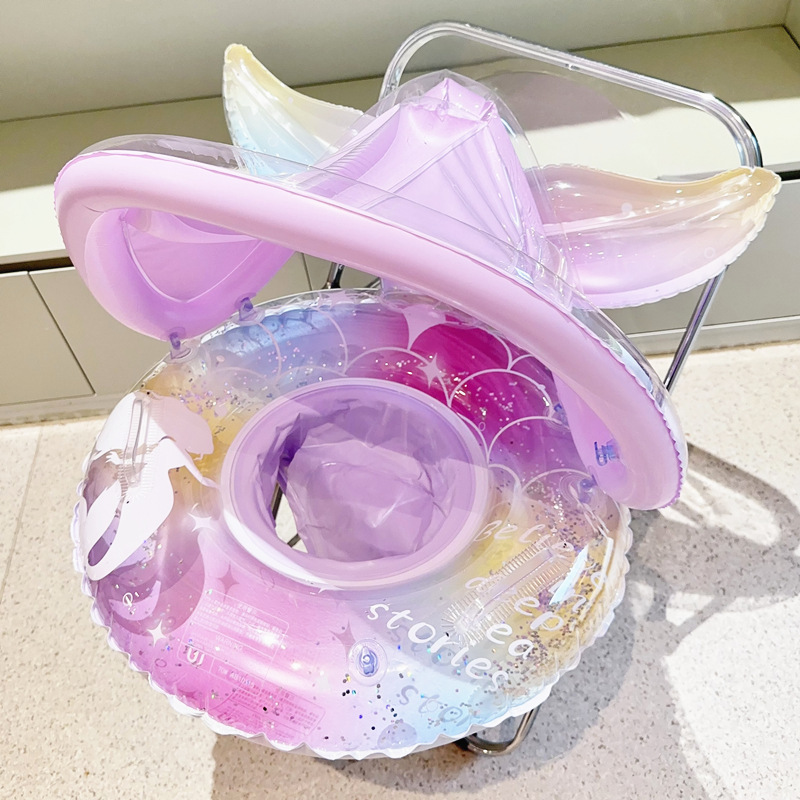 《2998》夢幻美人魚造型遮陽座泳圈(0-4歲)