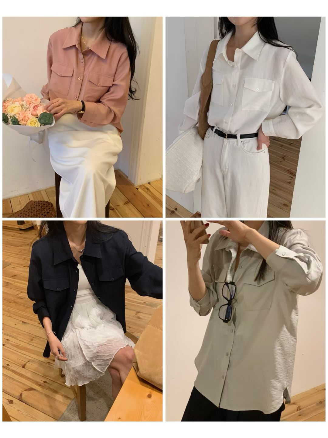 MN6025 胸口袋圓邊薄恤衫