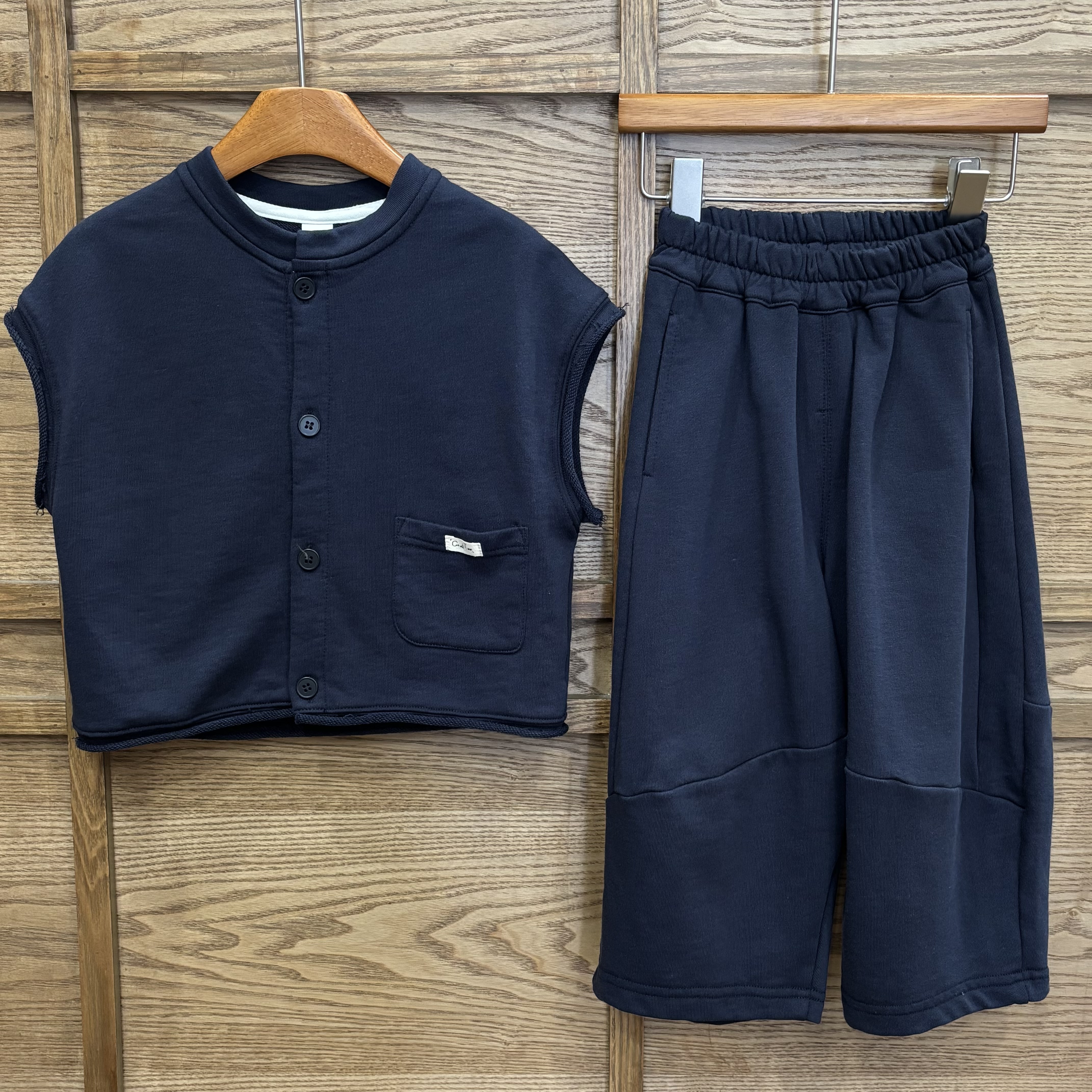 A04280鈕扣背心套裝