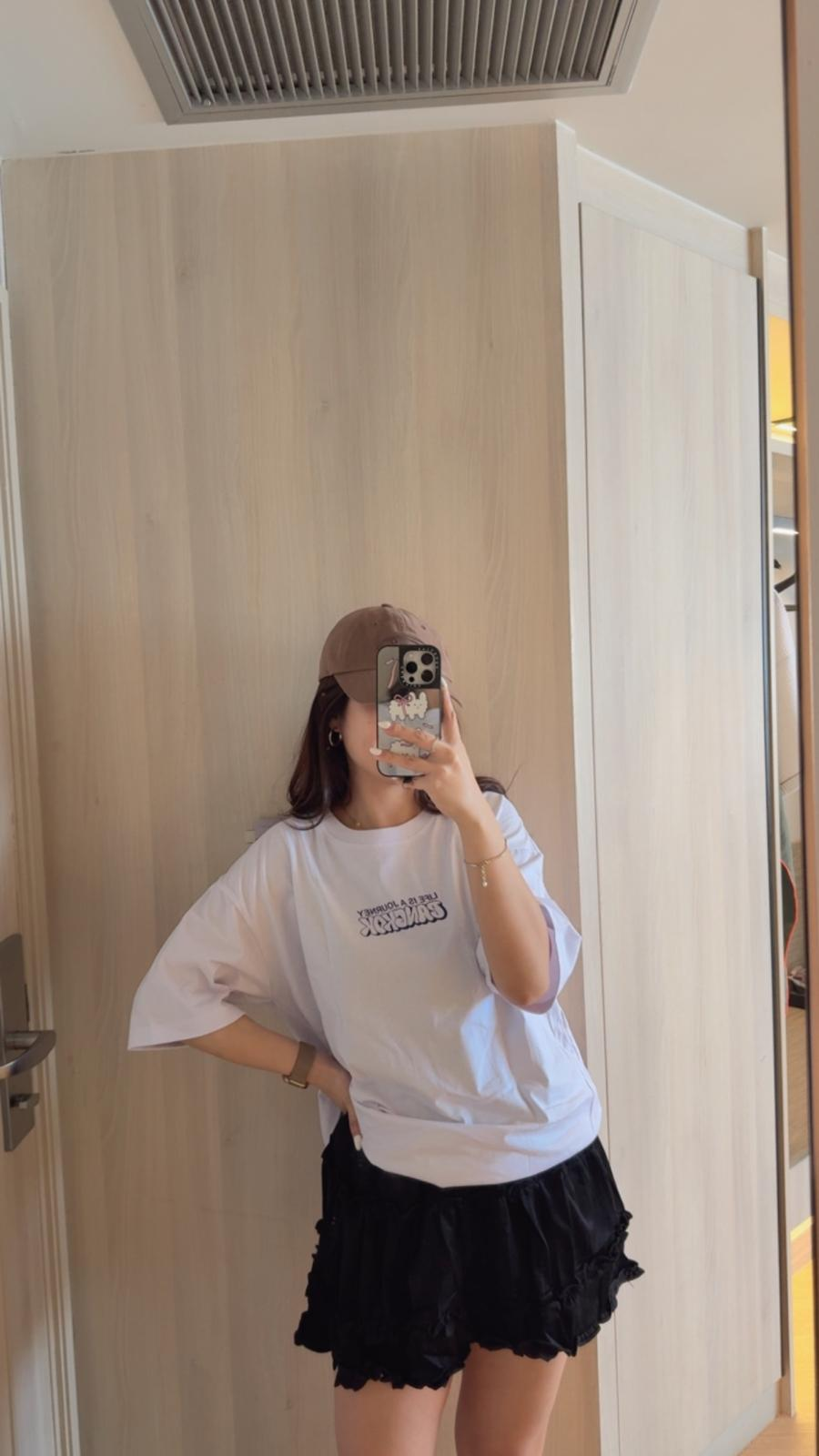 Ruffles絨面蛋糕短裙(黑色)