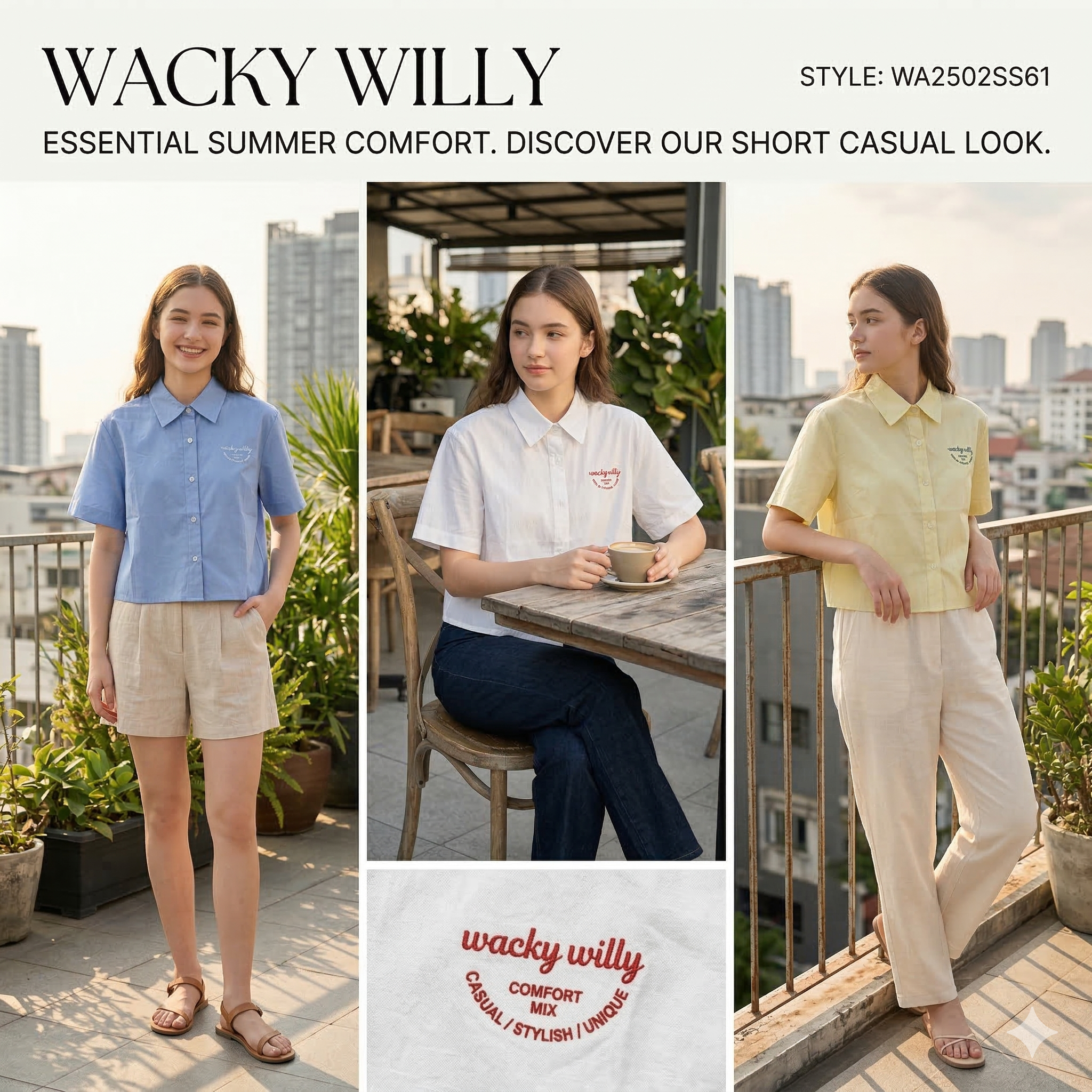 【預購】WACKY WILLY FF031401 女裝短款短袖恤衫