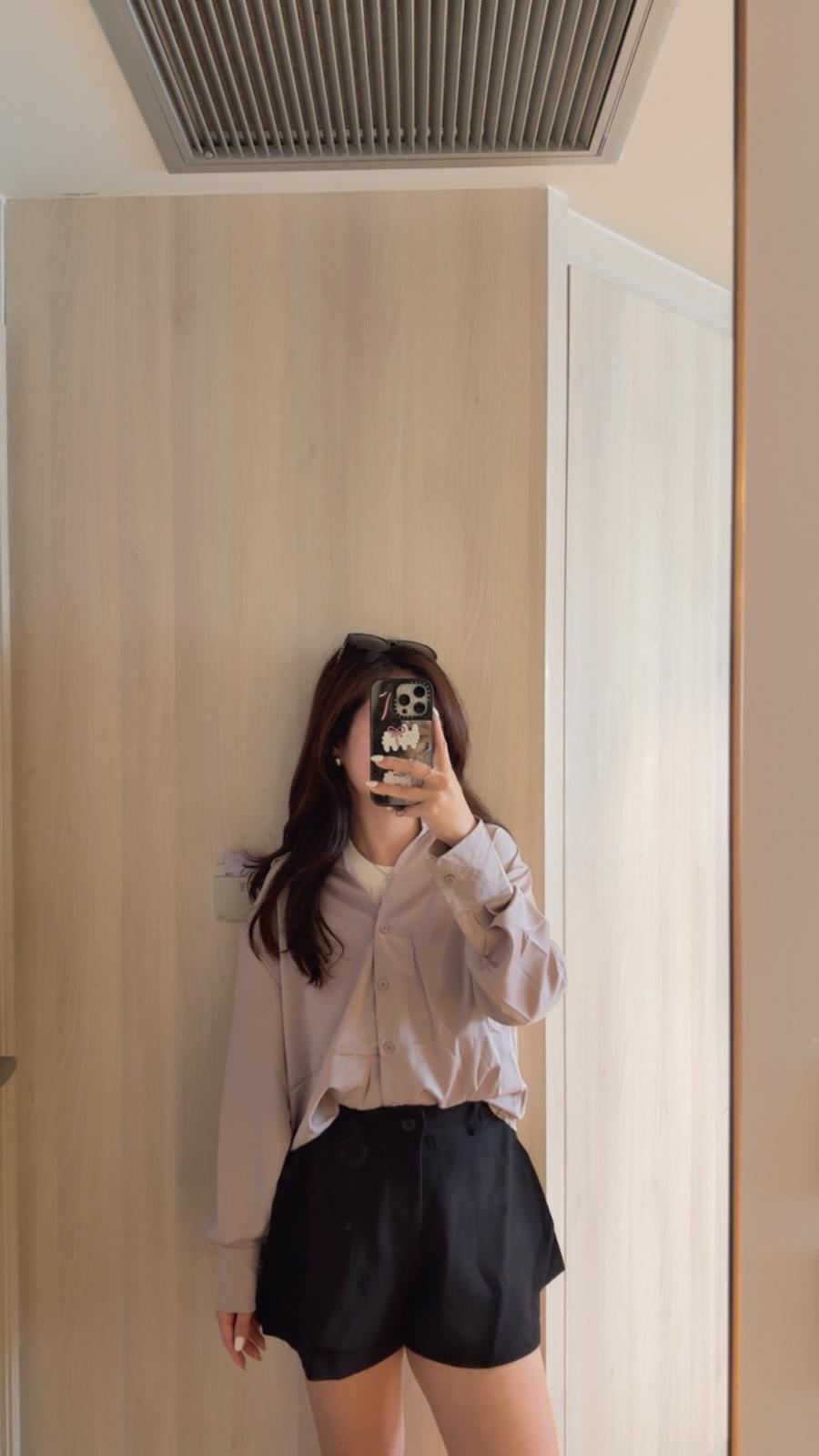 Layer西裝料短褲(黑色)