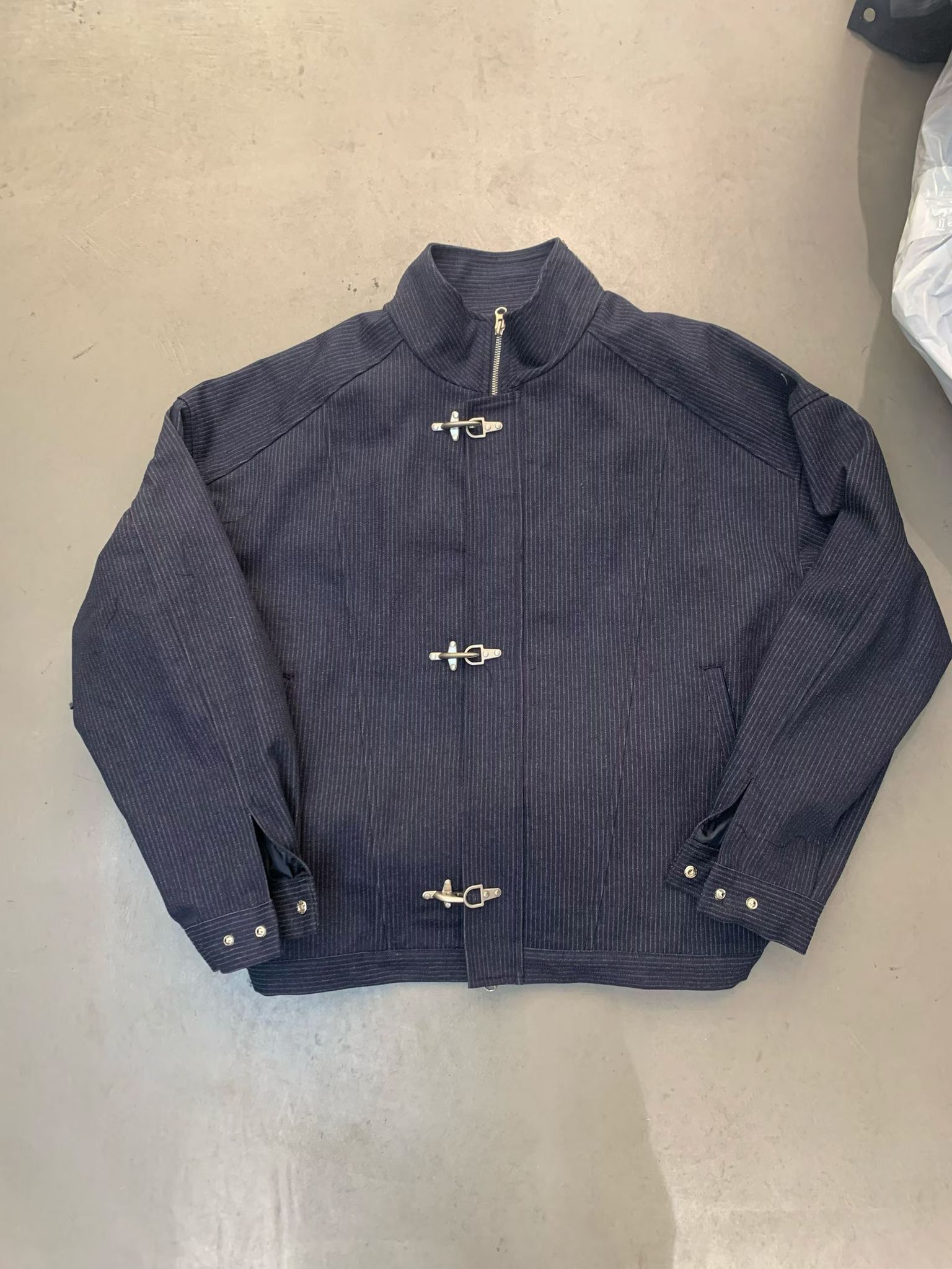 直紋企領拉鍊外套 2S1-014JK