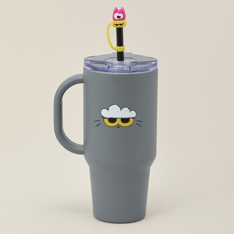 ZO&FRIENDS 保溫吸管杯 950ML 水壺 ZOA G-DRAGON 權志龍 灰貓咪