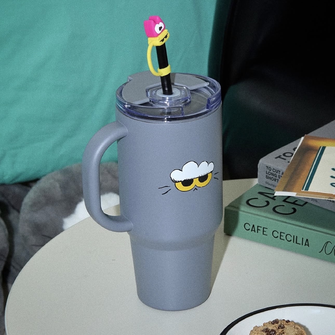 ZO&FRIENDS 保溫吸管杯 950ML 水壺 ZOA G-DRAGON 權志龍 灰貓咪