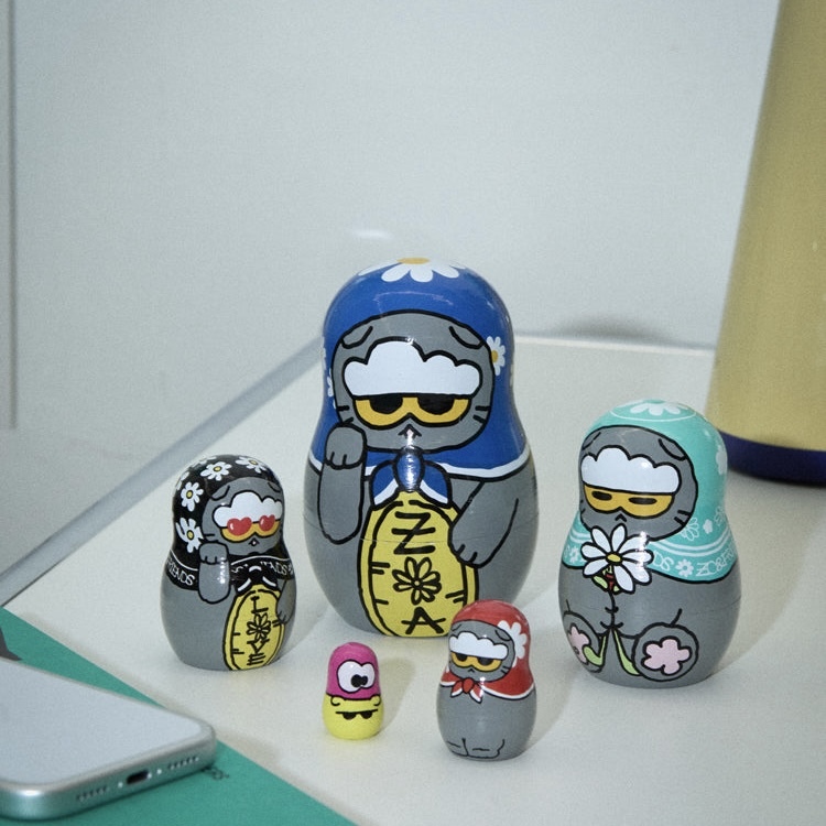 ZO&FRIENDS 俄羅斯娃娃 公仔 擺件 ZOA G-DRAGON 權志龍 灰貓咪