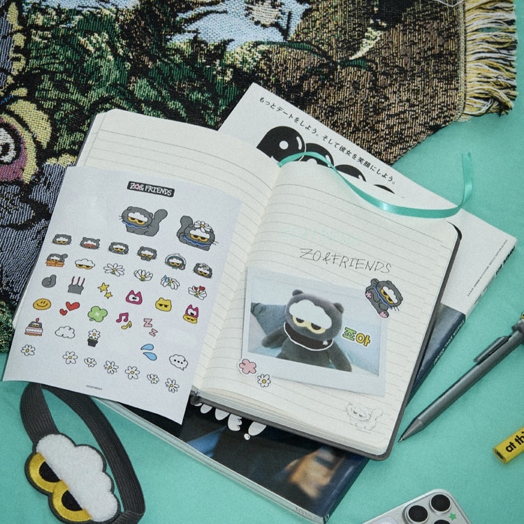 ZO&FRIENDS 筆記本 附貼紙 ZOA G-DRAGON 權志龍 灰貓咪